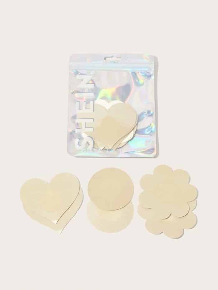 SHEIN 15pairs Geo Shaped Satin Nipple Cover