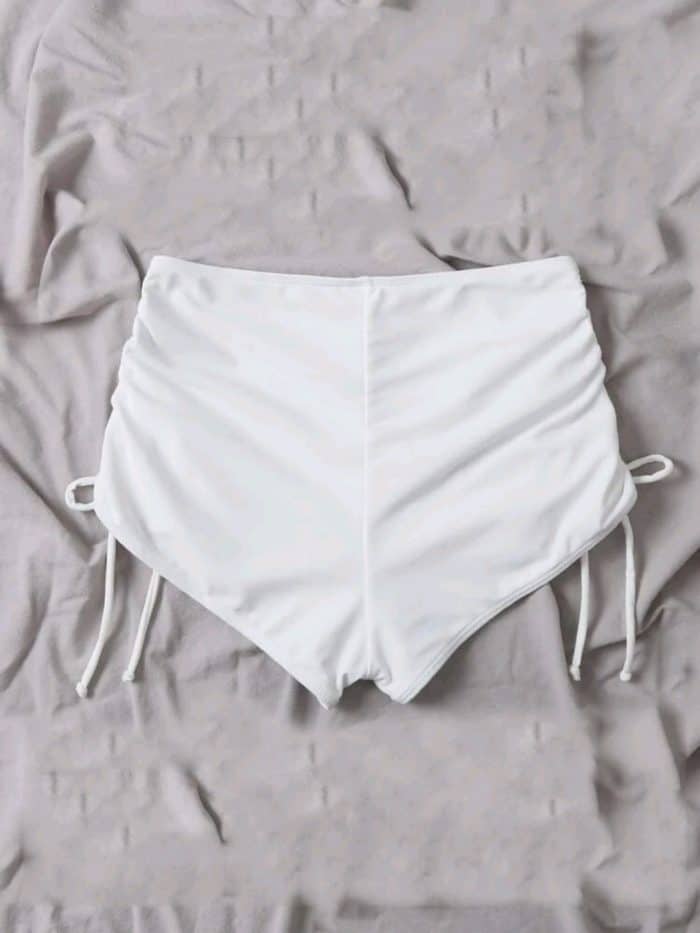 Tie Side Ruched Bikini Shorts - Image 5