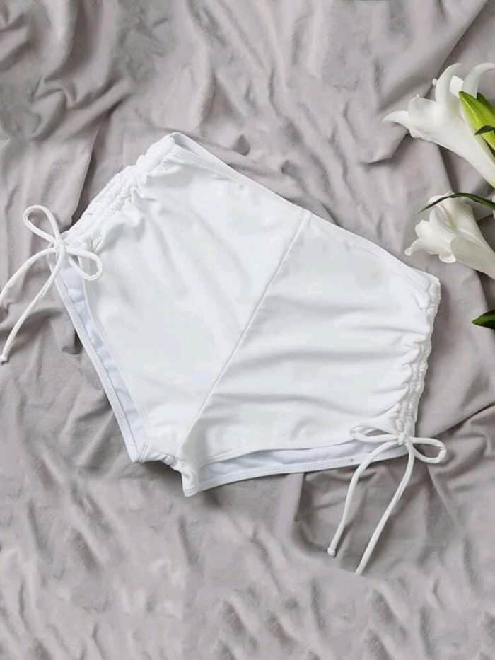 Tie Side Ruched Bikini Shorts - Image 2