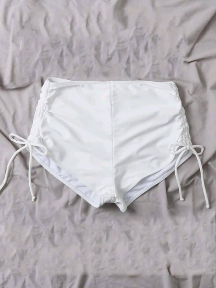 Tie Side Ruched Bikini Shorts - Image 4