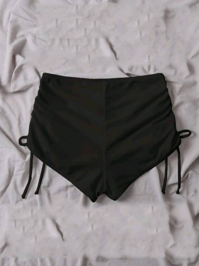 Tie Side Ruched Bikini Shorts - Image 2