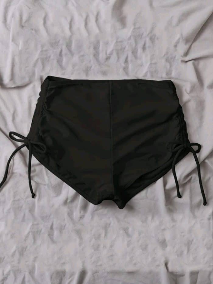 Tie Side Ruched Bikini Shorts - Image 3
