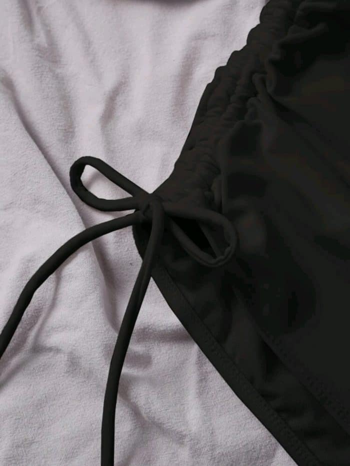 Tie Side Ruched Bikini Shorts - Image 5
