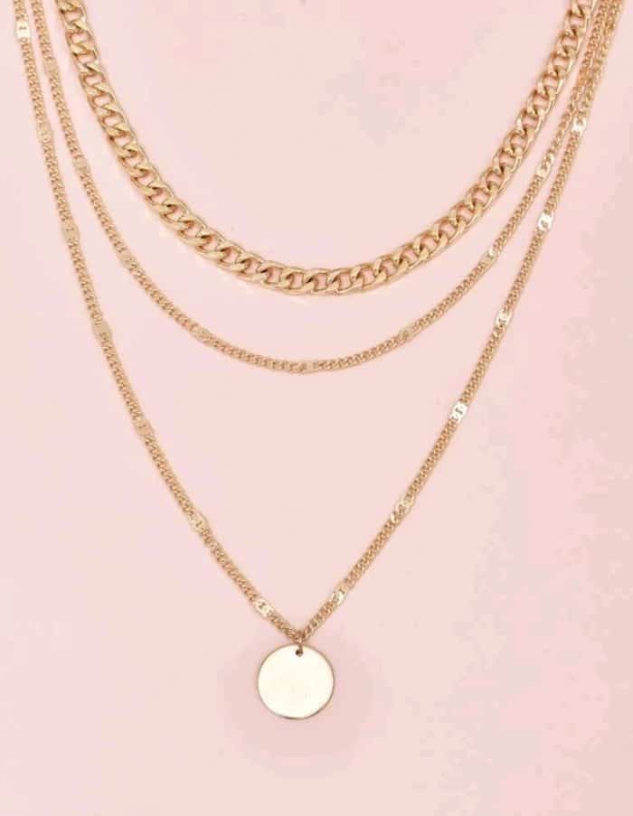 Disc Charm Layered Necklace - Image 6