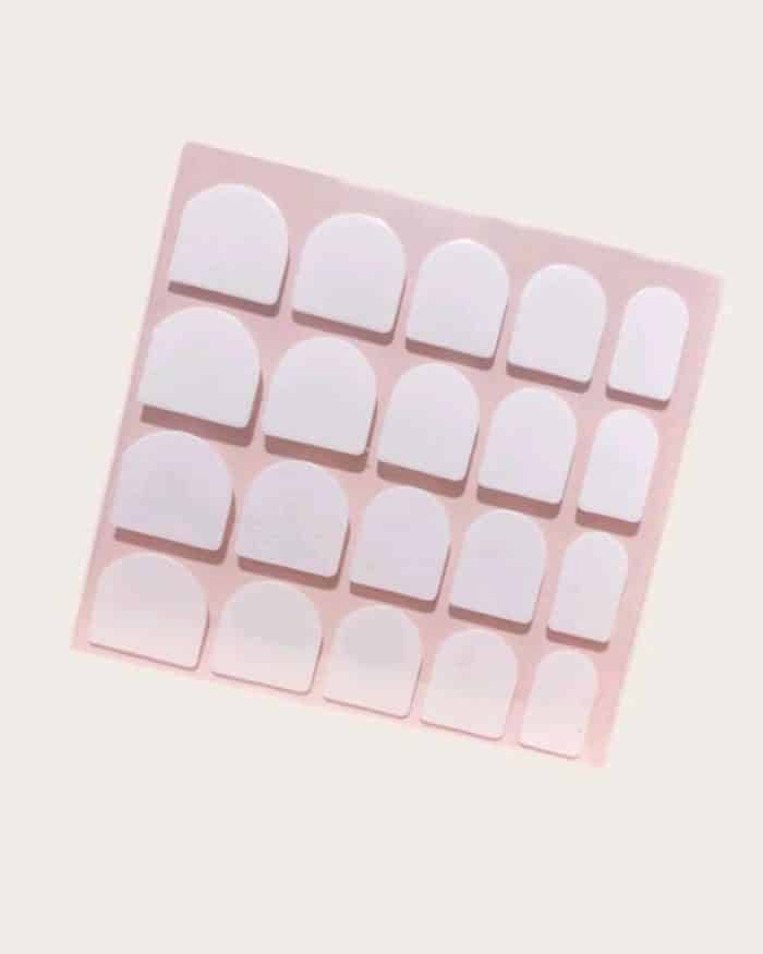 24pcs Solid Fake Nail & 1sheet Tape - Image 2