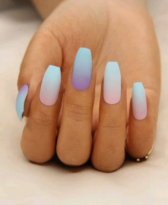 24pcs Ombre Fake Nail & 1sheet Tape & 1pc Nail File