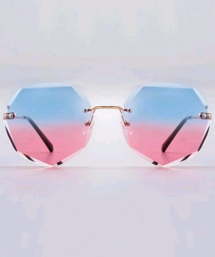 Tinted Lens Rimless Sunglasses - Image 3