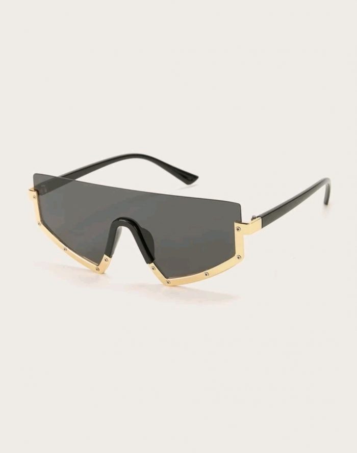 Flat Top Half Metal Frame Sunglasses - Image 2
