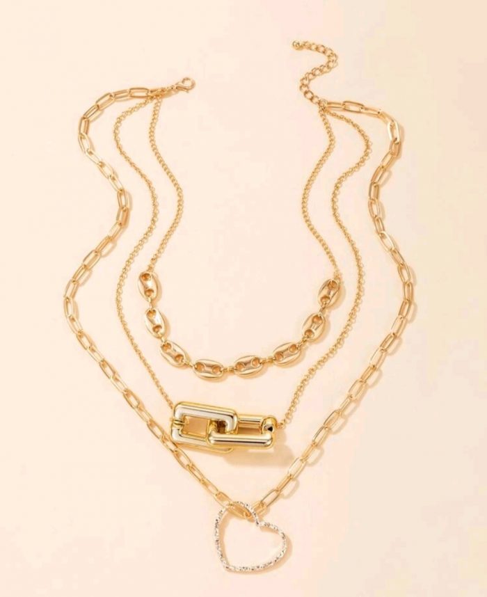 Heart Charm Layered Necklace - Image 5