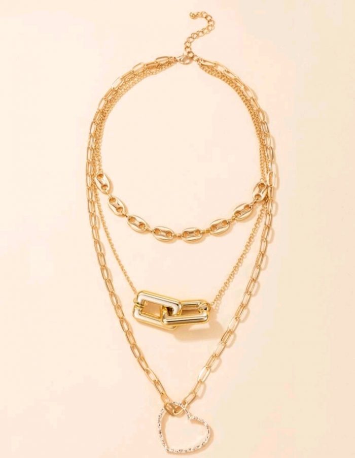 Heart Charm Layered Necklace - Image 3