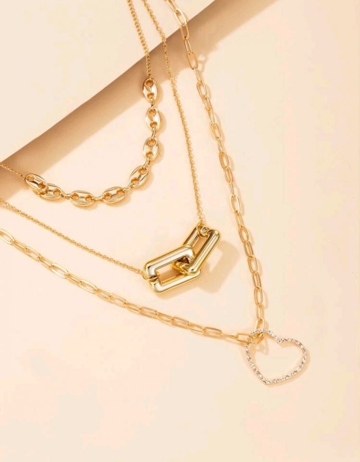Heart Charm Layered Necklace - Image 2