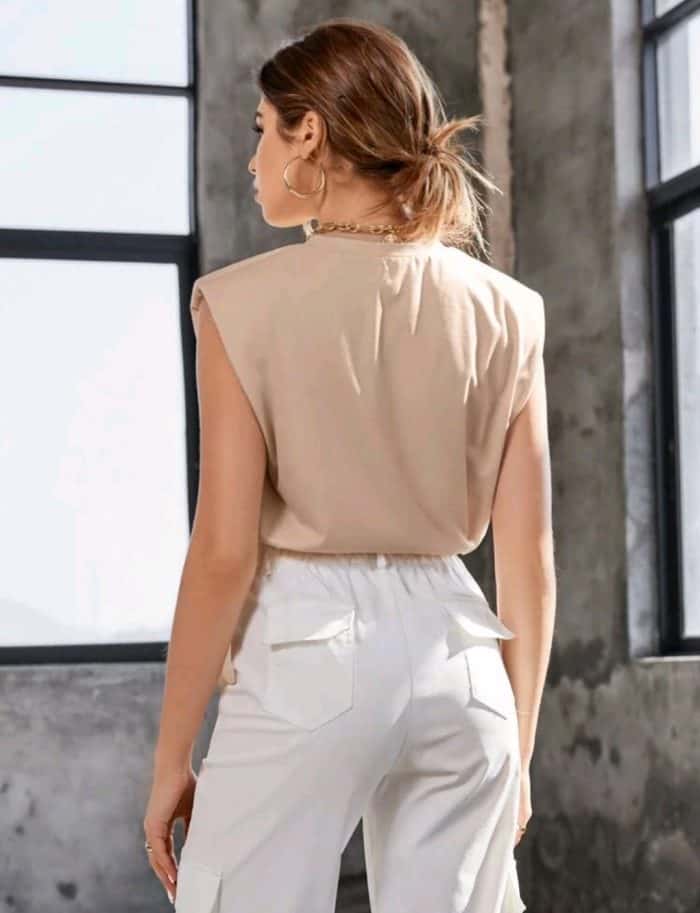 Shoulder Pad Crop Tank Top - Image 6