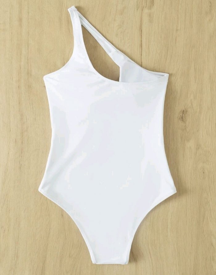 Cut-out One Shoulder One Piece Swimsuit - Image 5