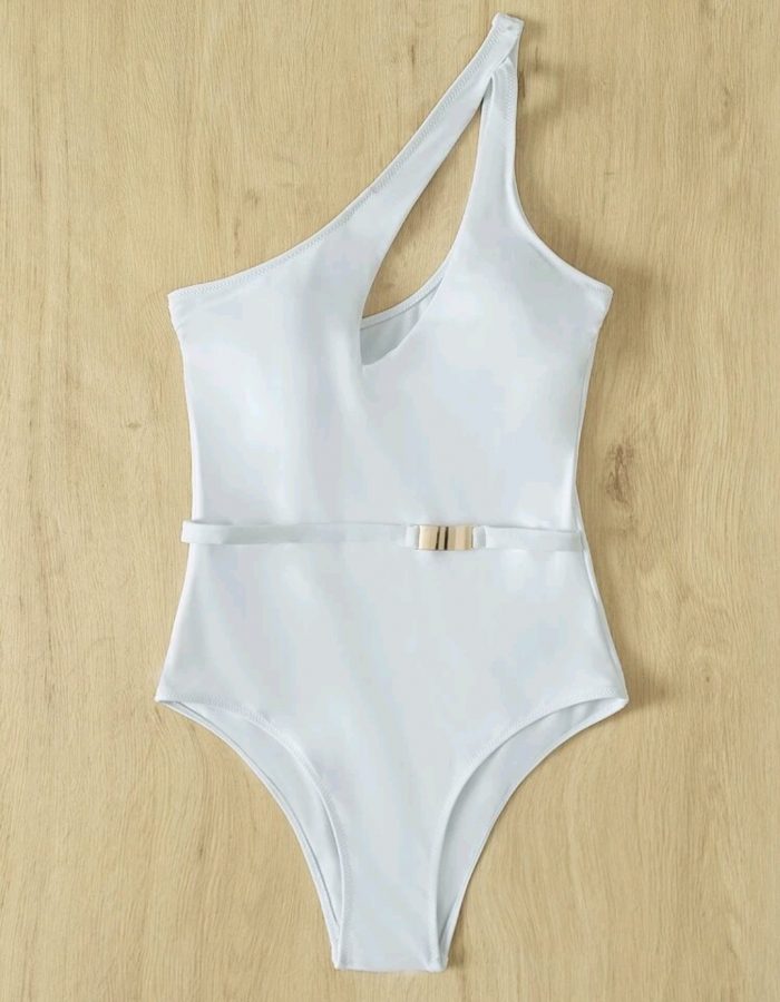 Cut-out One Shoulder One Piece Swimsuit - Image 4