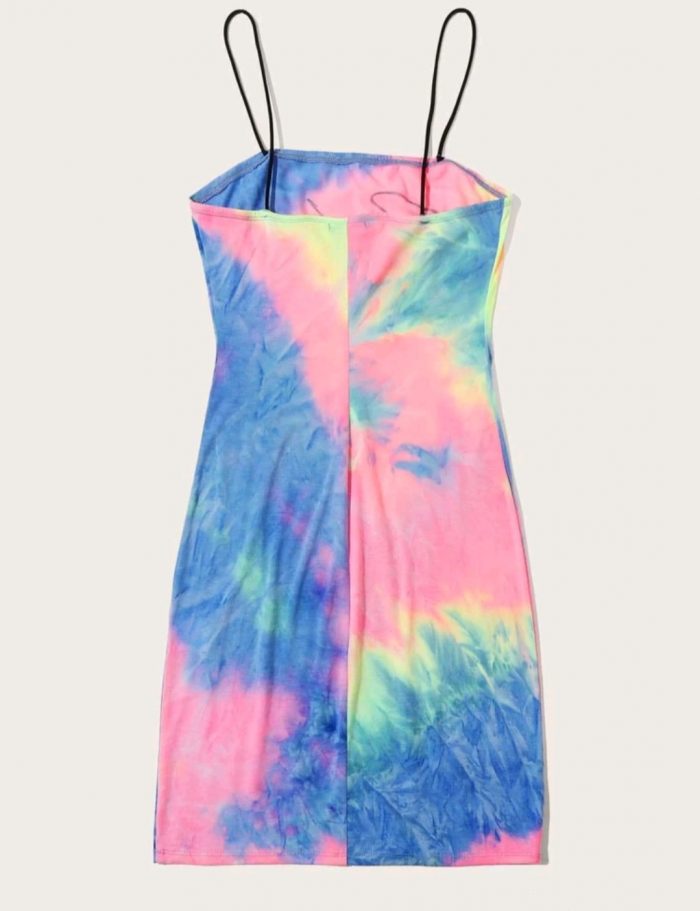 SHEIN Letter Graphic Tie Dye Slip Dress - Image 4