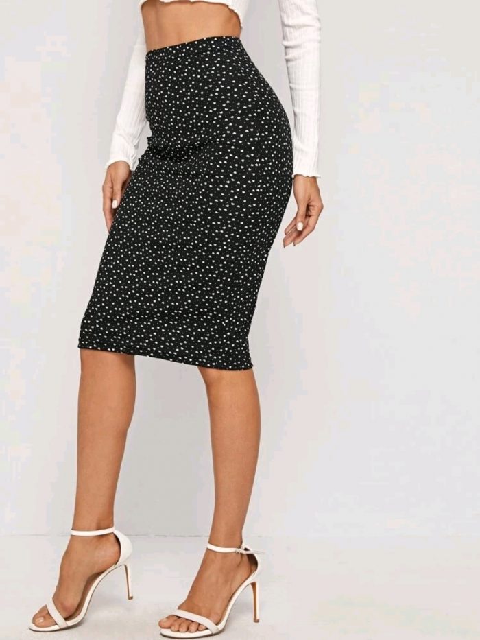 SHEIN Heart Print Pencil Skirt - Image 5