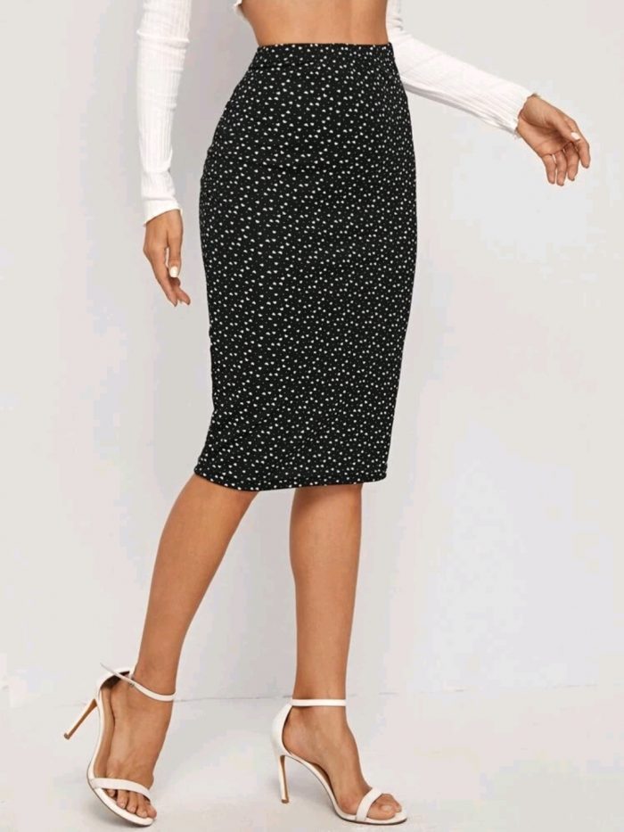 SHEIN Heart Print Pencil Skirt - Image 3