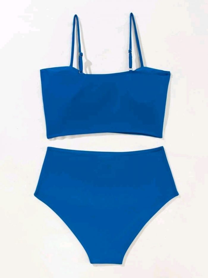 Tie Front High Waisted Bikini Swimsuit - Image 7