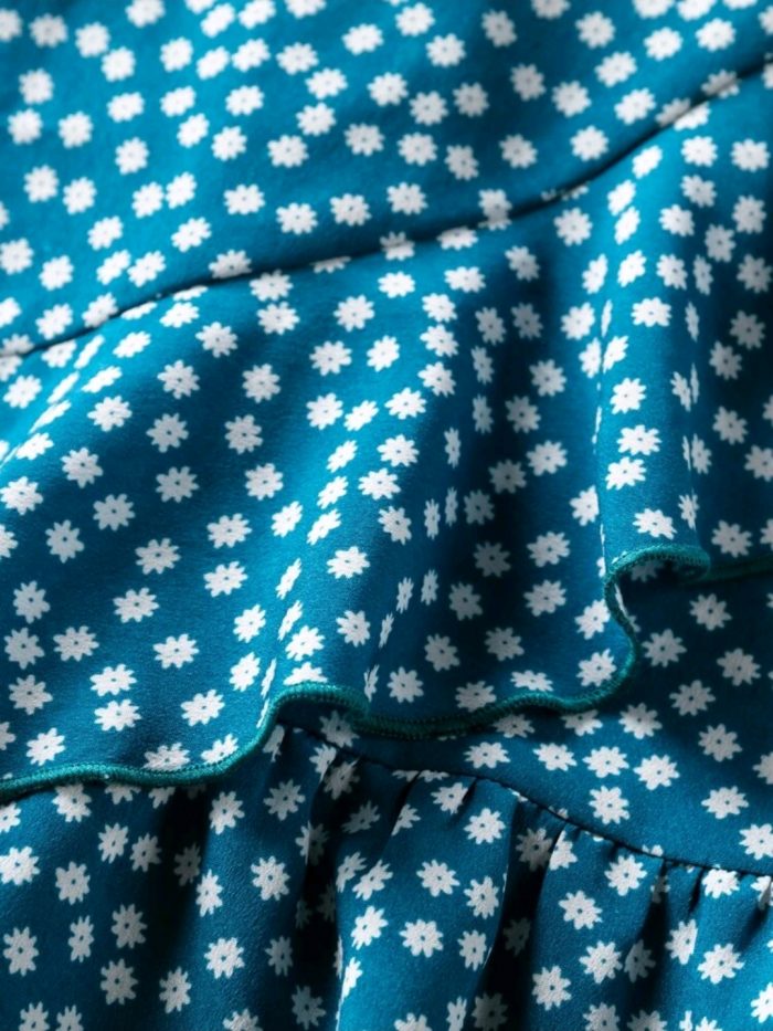 Ditsy Floral Ruffle Trim Wrap Knot Skirt - Image 2