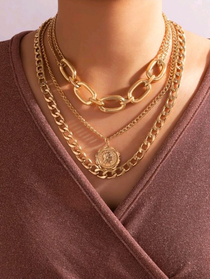 Coin Charm Layered Necklace