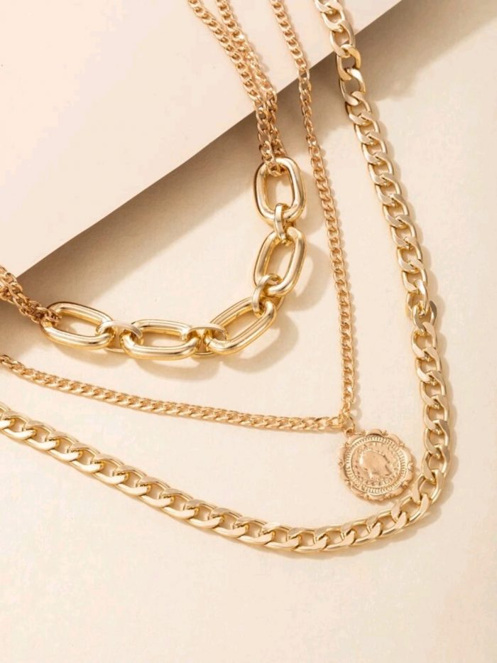 Coin Charm Layered Necklace - Image 2