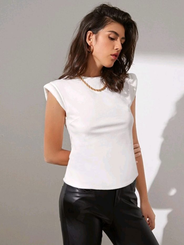 SHEIN Shoulder Pad Tank Top