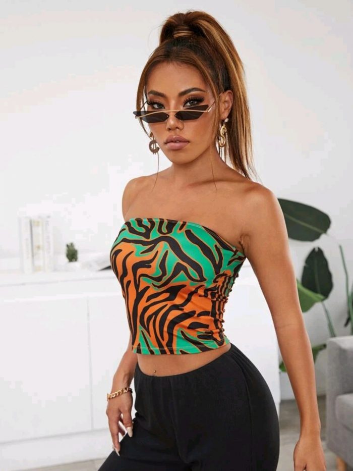 SHEIN Graphic Print Tube Top - Image 3