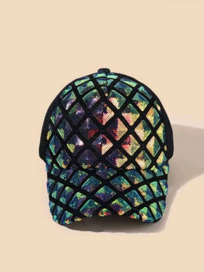Geometric Sequin Decor Baseball Cap