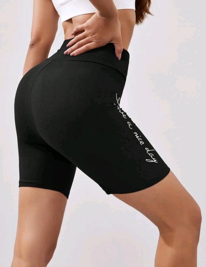 Slogan Graphic Biker Shorts - Image 5