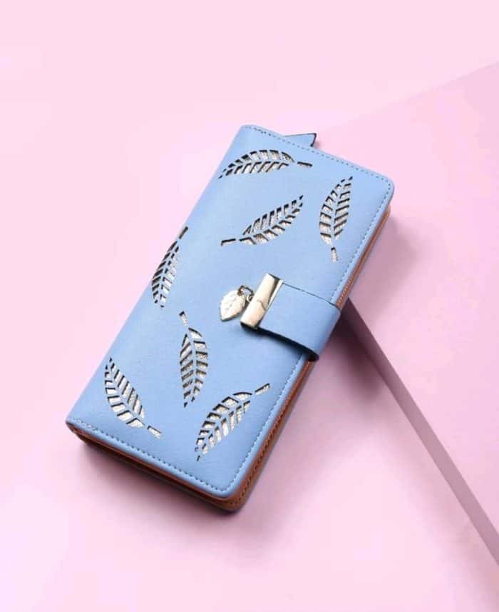 Leaf Charm Fold Over Purse