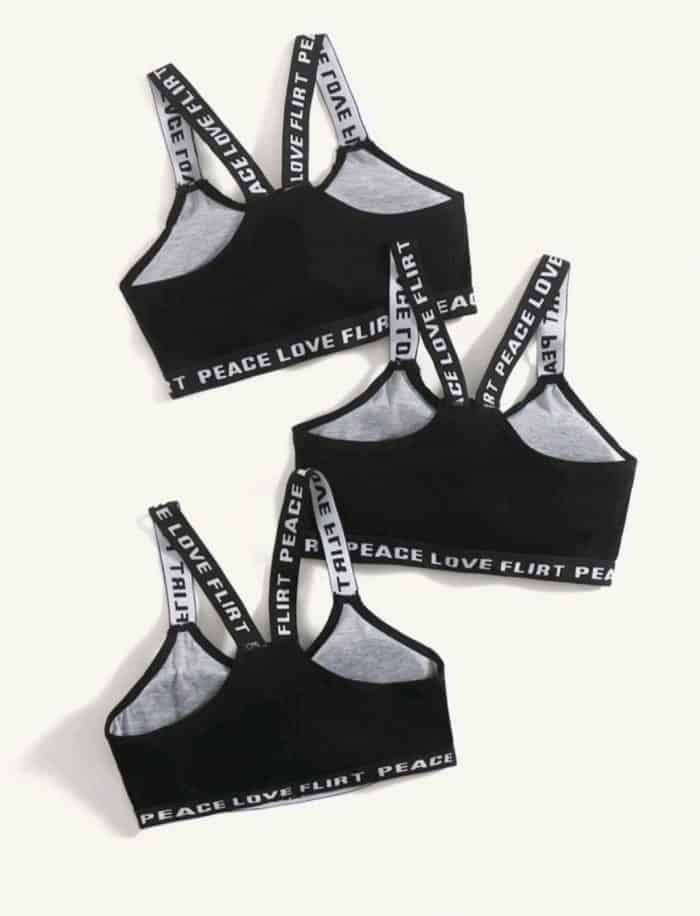 3pack Letter Tape Bra Set - Image 4