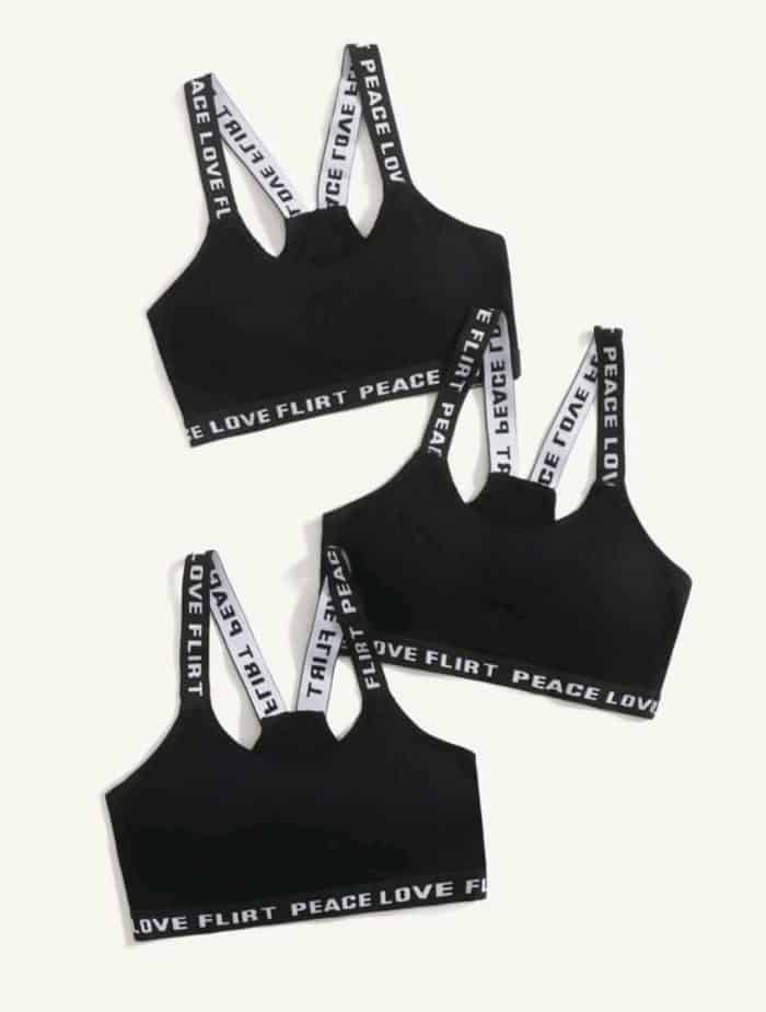 3pack Letter Tape Bra Set - Image 3