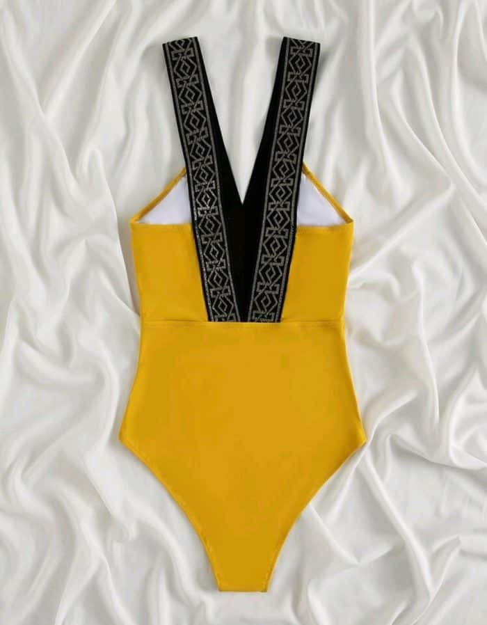 Geo Tape Trim One Piece Swimsuit - Image 6