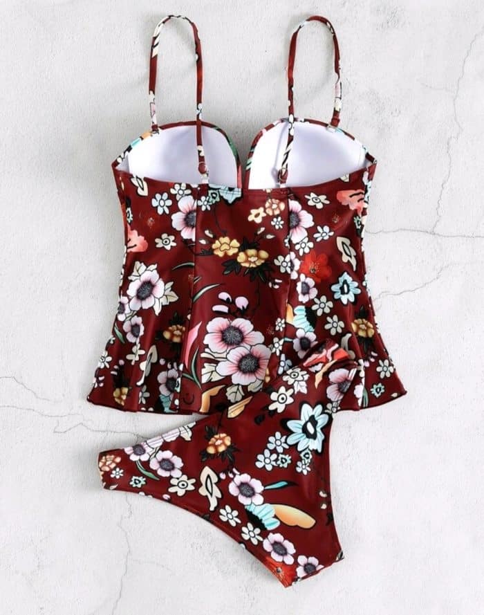 Floral V Wired Push Up Bikini Swimsuit - Image 6