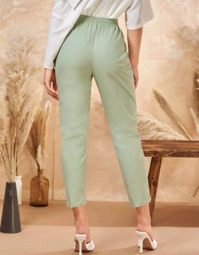 SHEIN Drawstring Waist Solid Pants - Image 5