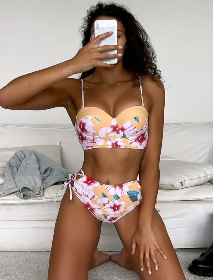 Floral Print Push Up Bikini Swimsuit
