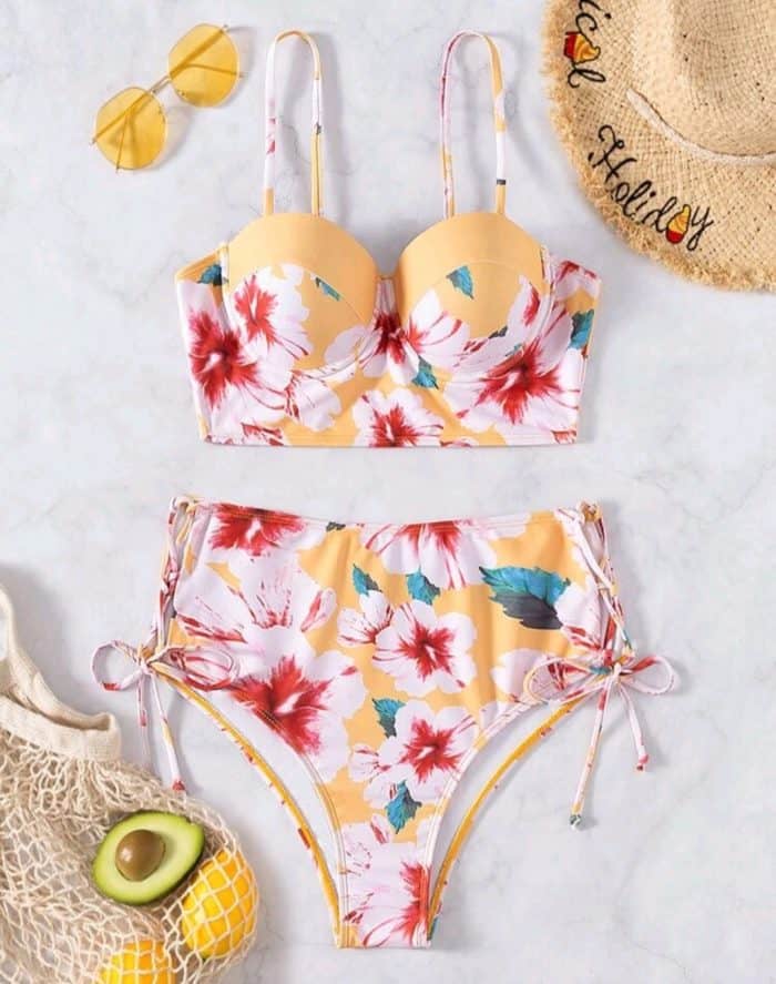 Floral Print Push Up Bikini Swimsuit - Image 4