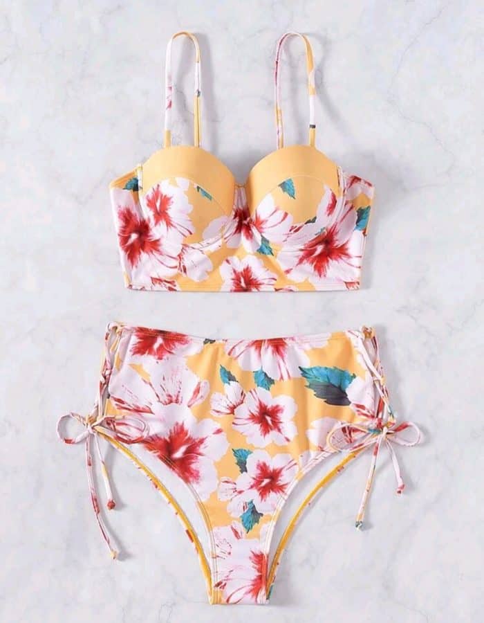 Floral Print Push Up Bikini Swimsuit - Image 2