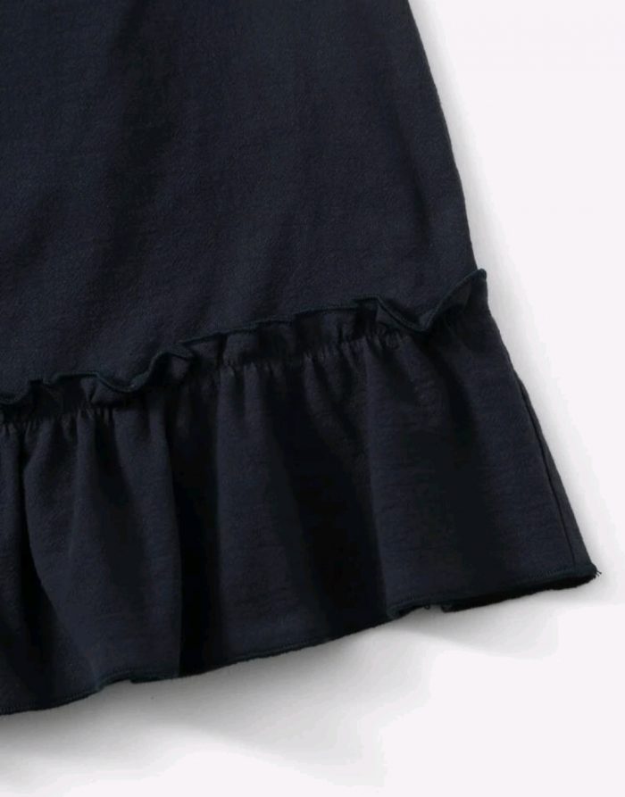 Tie Back Contrast Guipure Lace Ruffle Trim Top With Skirt - Image 4