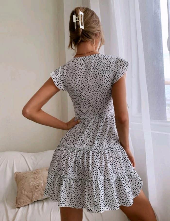 Ruffle Hem Allover Print Dress - Image 5