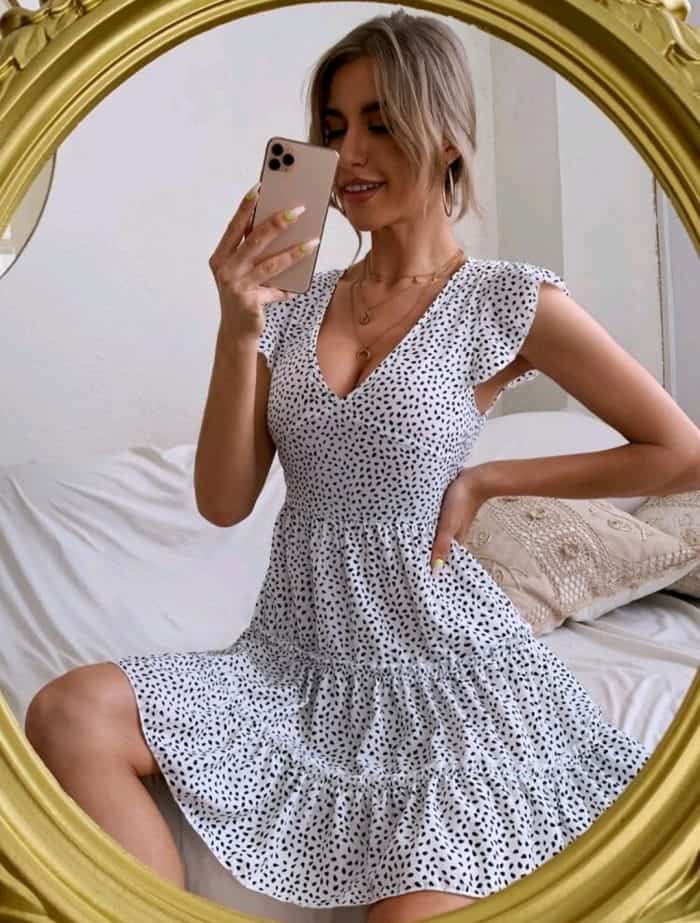 Ruffle Hem Allover Print Dress - Image 3