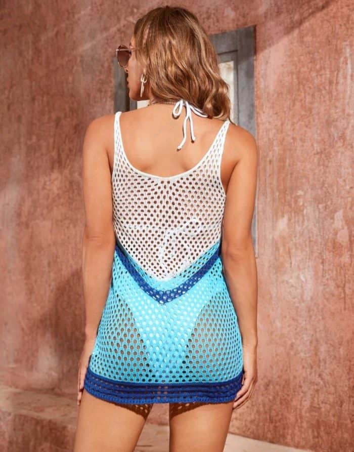 Color Block Knitted Cover Up - Image 4