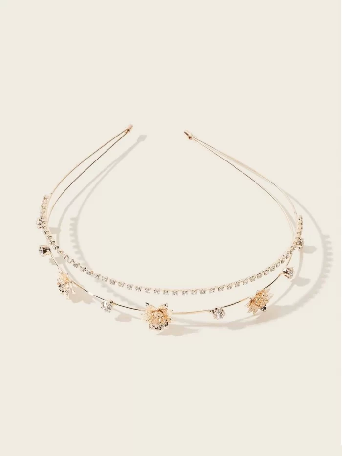 Flower & Rhinestone Decor Headband - Image 5
