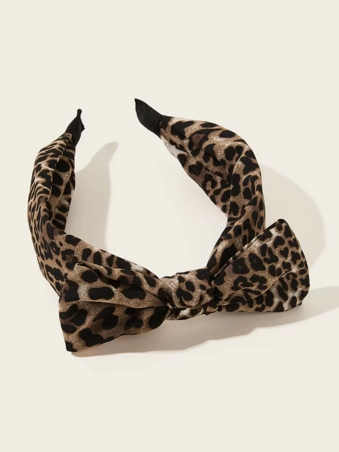Leopard Graphic Bow Knot Decor Headband - Image 2