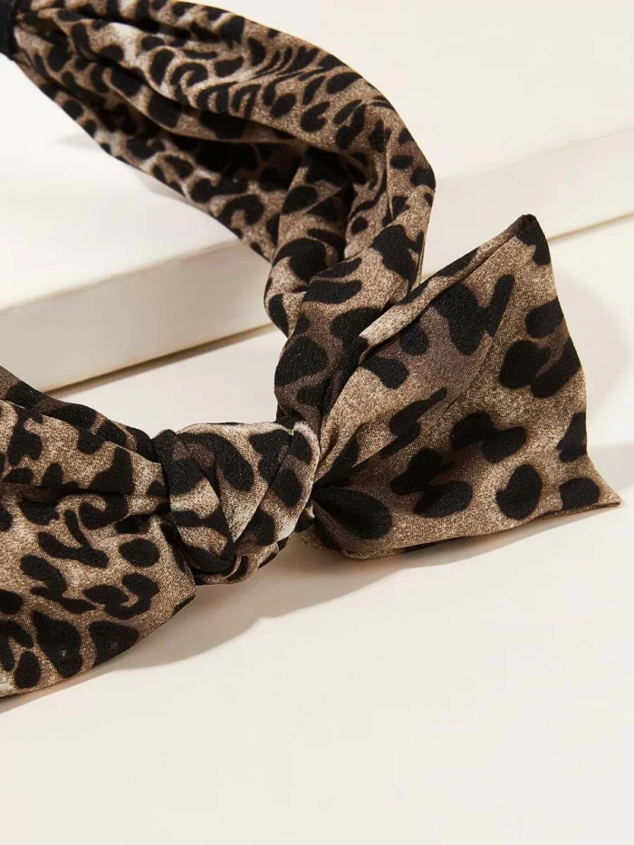 Leopard Graphic Bow Knot Decor Headband - Image 4