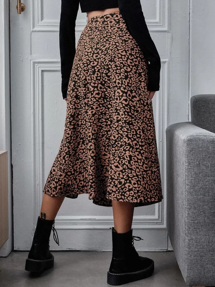 All Over Print Split Thigh Skirt - Image 3