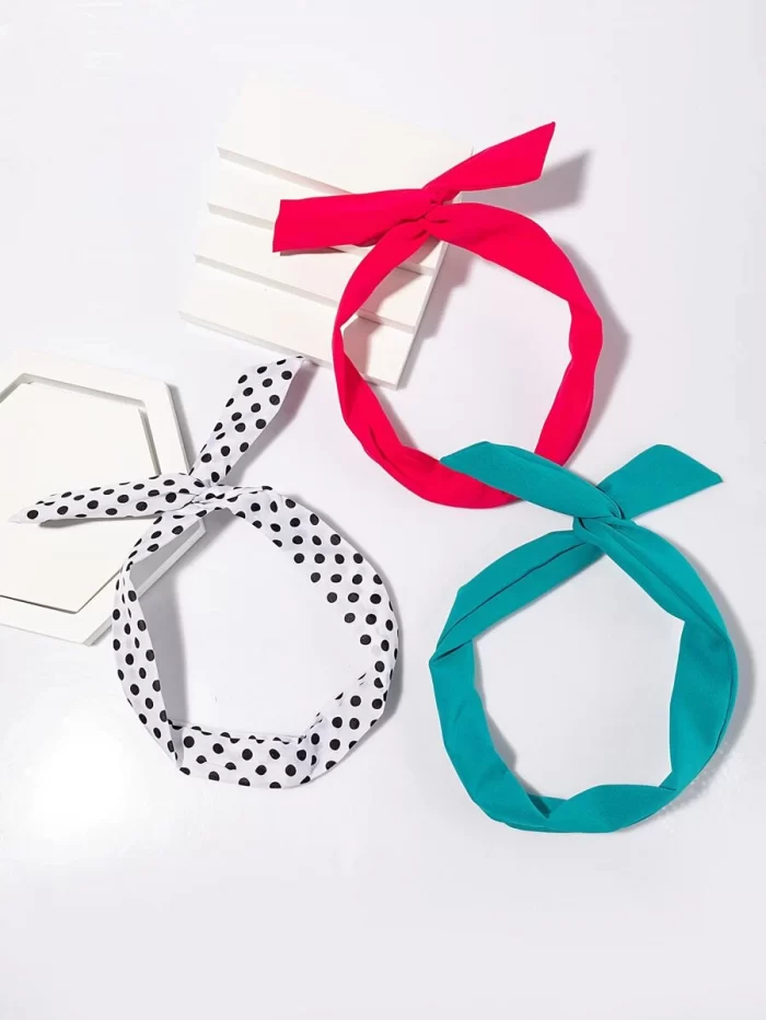 3pcs Polka Dot Hair Band - Image 3