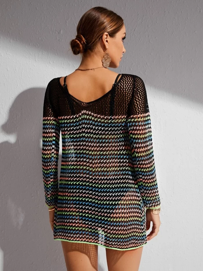 Knitted Hollow Out Cover Up - Image 2