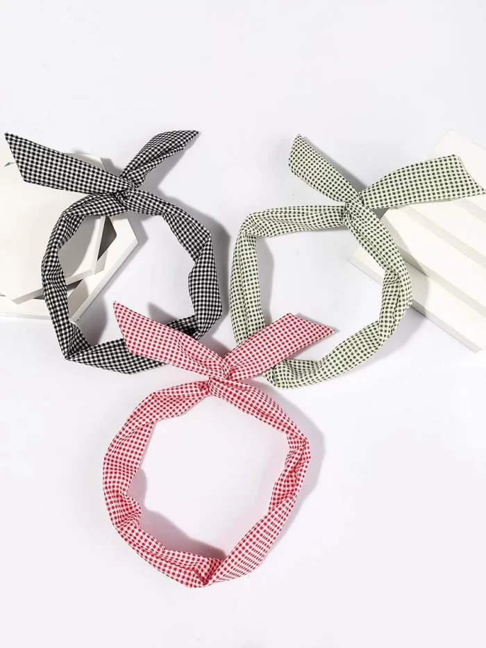 3pcs Plaid Hair Band - Image 2