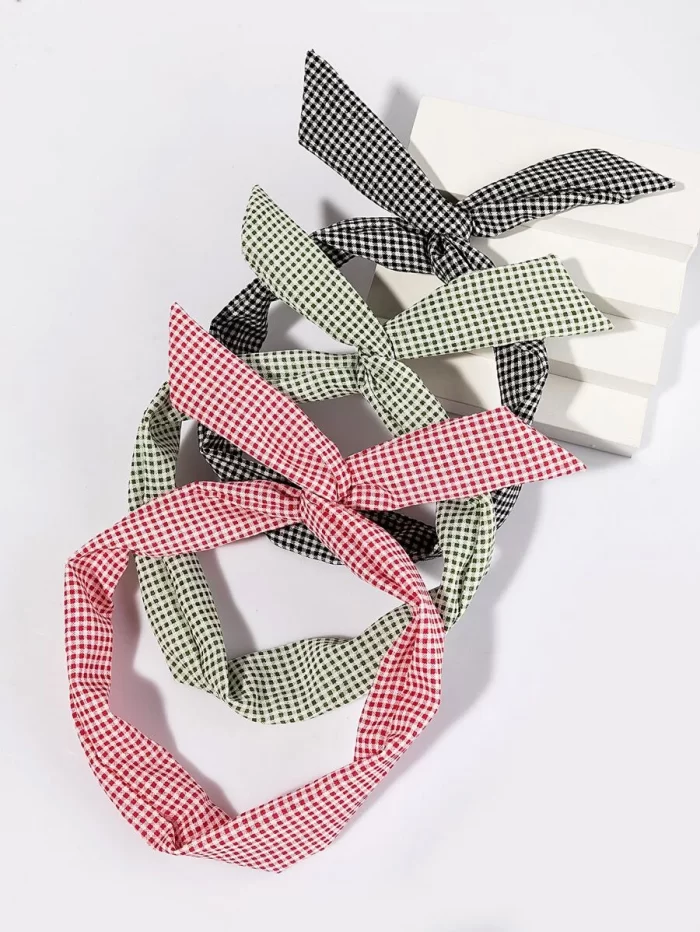 3pcs Plaid Hair Band